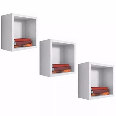Imagem de Kit 3 Nichos Decorativo Quadrado 31x31x15 Branco