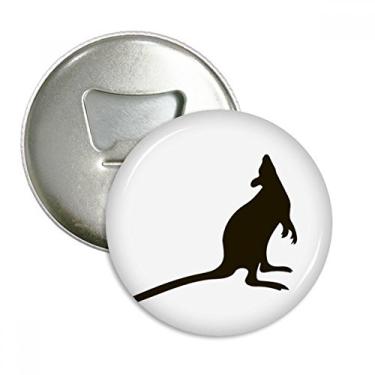 Imagem de Emblema multifuncional com ímã de geladeira e retrato de animal canguru preto