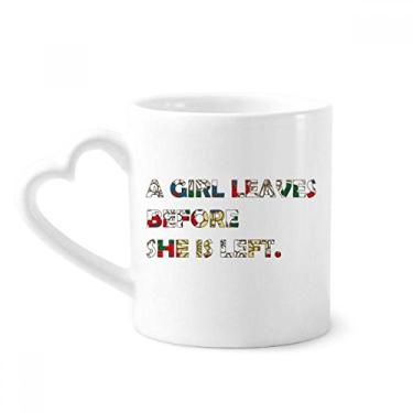Imagem de Quote About Girls Caneca de café cerâmica copo de coração de vidro