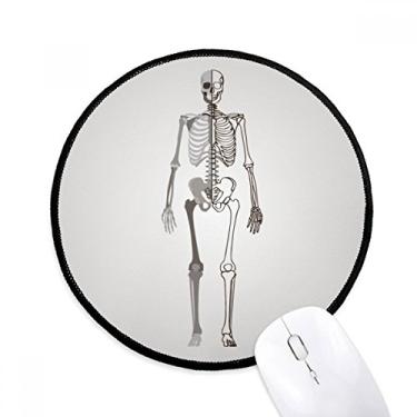 Imagem de DIYthinker Tapete de mouse frontal esboço esqueleto humano desktop escritório tapete redondo para computador