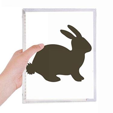 Imagem de Caderno de retrato de animal Black Hare diário de folhas soltas recarregável, artigos de papelaria