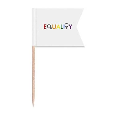 Imagem de Diversificação Diferenciação Identidade Arco-íris Igualdade Palito Bandeiras Marcação para Bolo Festa Prato de Queijo