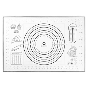 Imagem de Tapete de silicone extra grande, tapete de pastelaria com medida, tapete de balcão de cozinha para crosta de torta, pizza e biscoitos - forro de forno livre de BPA/colchões para amassar, 40,64 cm x 61 cm, preto