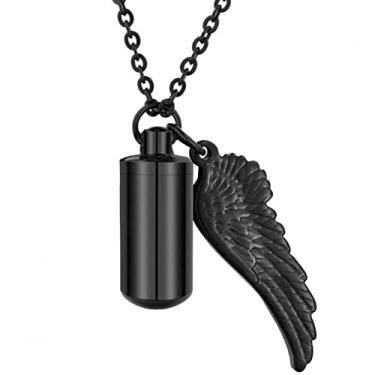 Imagem de CNBPIC Joias Do Pingente Do Cilindro Do Cilindro Inoxidável Com Colar Do Anjo