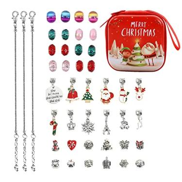 Imagem de fabricação pulseiras miçangas Natal,Contas coloridas para pulseiras amizaDIY | Bijuterias, miçangas, artesanato, conjunto presentes para crianças, adolescentes, meninas, A/v