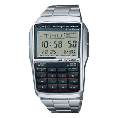 Imagem de Relógio de Pulso Casio Masculino Digital Calculadora Agenda Telefonica Data Bank Prata DBC-32D-1ADF