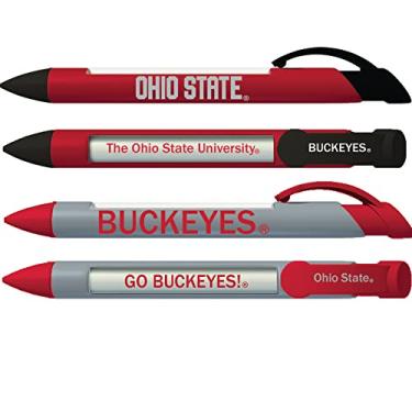 Imagem de Caneta de saudação rotativa Ohio State University Buckeyes - Pacote com 4 (8043) Produto universitário oficialmente licenciado