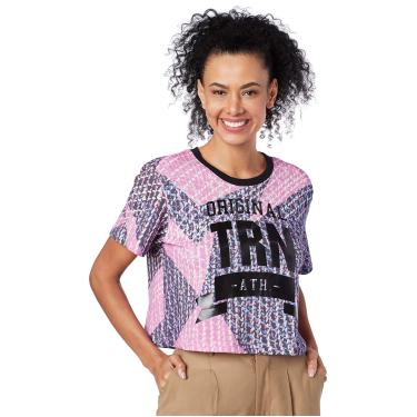 Imagem de Triton Camiseta Moletom Estampada Feminino, P, Rosa