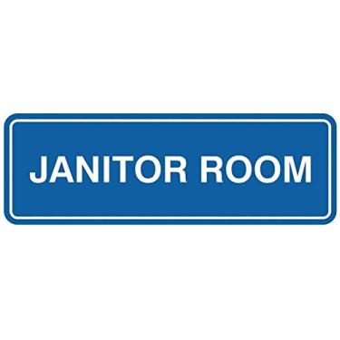 Imagem de Placa de porta/parede da Janitor - Plástico gravado a laser - Placa perfeita para casa, negócios ou escola