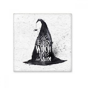 Imagem de Efeito de tinta chapéu de feiticeiro Halloween bruxa cerâmica decalque brilhante pedra adornada tijolo vitrificado