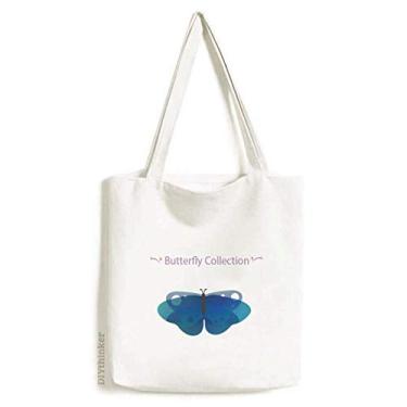 Imagem de Bolsa de lona Blue Butterfly Collection Bolsa de compras casual