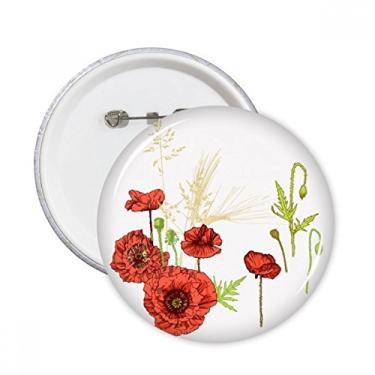 Imagem de Pintura de plantas de flores, papoula de milho, broches, decoração de roupas, 5 peças, presente