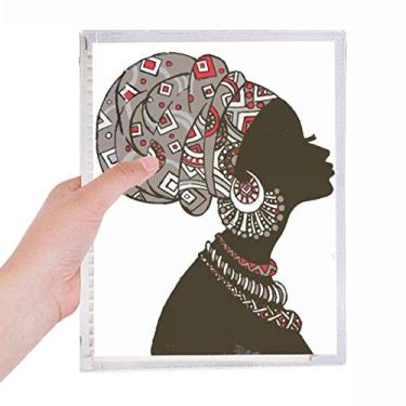 Imagem de Diário africano, preto, feminino, aborígene, caderno, folhas soltas, agenda recarregável, papelaria