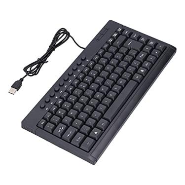 Imagem de Teclado pequeno com design ergonômico Mini teclado com fio Resistente Durável para uso doméstico para uso no escritório(inglês)