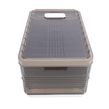 Imagem de Organizadores de Roupas de Armário, Organizador de Roupas de Design de Trilho Deslizante Transparente para Casa (com tampa 9 grades)