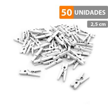 Imagem de Mini Pregador Prendedor Madeira Fotos Convites - 50 Unidades