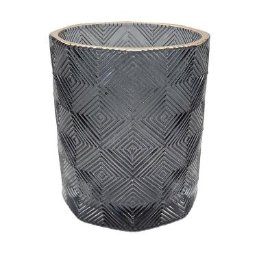 Imagem de Castiçal decorativo Vidro Preto DED01044PT - Rio de Ouro