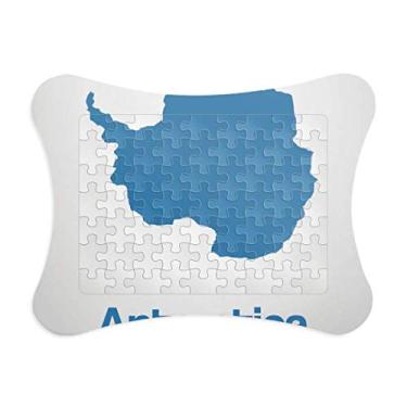 Imagem de Ilustração azul da Antártica padrão de mapa quebra-cabeça moldura decoração enfeite de jogo quebra-cabeça