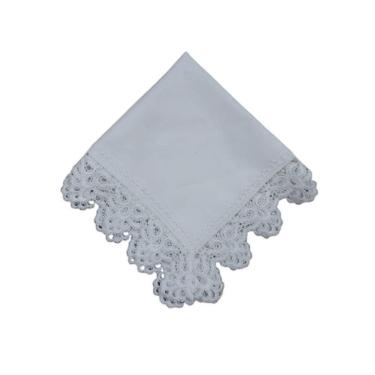 Imagem de Guardanapo Com Renda Branco Pérola 45x45cm