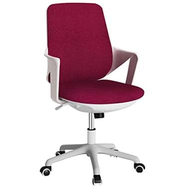 Imagem de Cadeira de escritório Cadeira de barbeiro Cadeira de computador Cadeira de escritório de altura ajustável com base cromada cadeira giratória acolchoada, cinza claro (vermelho) lofty ambition