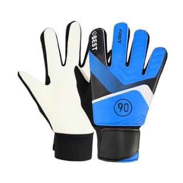 Imagem de Colaxi Luvas de goleiro látex palma proteção de dedo confortável engrossado anticolisão forte aderência alto desempenho para crianças, azul