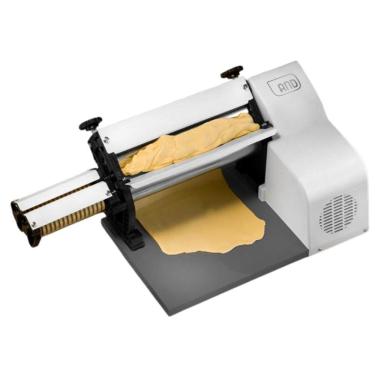 Imagem de Cilindro Laminador de Massas Pizza Pães Padaria 28cm Cromado Branco Com Cortador - Anodilar