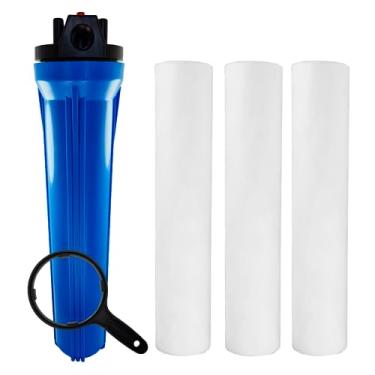 Imagem de Kit Carcaça Filtro Água 20 X 2 1/2 + 3 Refil Polipropileno