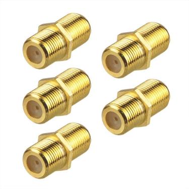 Imagem de Conector de cabo coaxial VCE RG6 F-Type banhado a ouro, pacote com 5