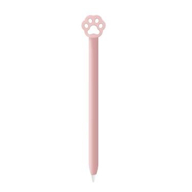 Imagem de LOVE MEI Capa compatível com Apple Pencil USB C, capa protetora de silicone com design de flores fofas, antiderrapante e suave compatível com Apple Pencil 3ª geração (rosa)