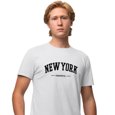 Imagem de Camisa Camiseta Genuine Grit Masculina Estampada Algodão 30.1 New York - M - Branco