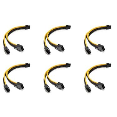 Imagem de Baglaum 6X 18AWG 8Pin para Dual 8Pin (6+2) Cabo de alimentação GPU para K80 M40 M60 P40 P100, 20 cm