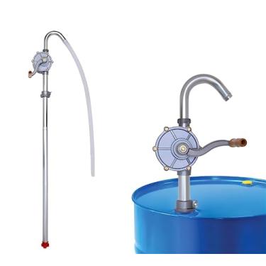 Imagem de Bomba de tambor de 55 galões, bomba de transferência de óleo manual, pacote totalmente de alumínio atualizado, para barril de combustível, não corrosivo, diesel, querosene, óleo leve, óleo pesado,