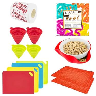 Imagem de Southern Homewares Coleção culinária: Prato de servir, cortador de biscoitos, conjunto de funil, tábua de corte elevada, suportes de panela de silicone e papel higiênico inovador para férias - Pacote