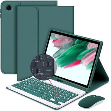 Imagem de Capa para Galaxy A9+ Plus de 11 polegadas (SM-X210/X216/X218) com teclado, com teclado ABNT2 Bluetooth sem fio captado e magnético, suporte para S Pen, fólio (Verde escuro)