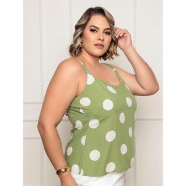 Imagem de Blusa Feminina De Alça Plus Size Estampada Modelo Casual Verão-Feminino