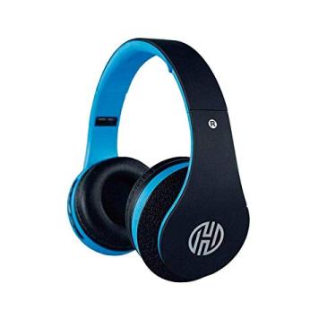 Imagem de Headphone Hoopson Bluetooth Preto E Azul Com Radio Fm F038 P