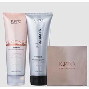 Imagem de Kit de Tratamento Capilar K.Pro Regenér & pH Balancer, Shampoo, Condicionador, Tratamento Leave-In, Para Cabelos Fragilizados e Ressecados