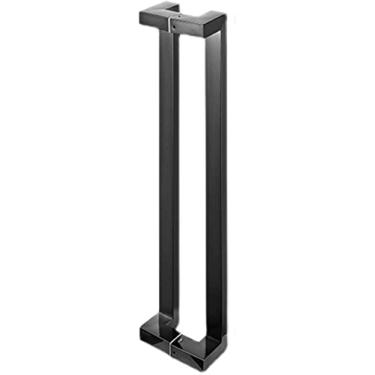 Imagem de Maçaneta deslizante de porta de celeiro interior exterior puxador de porta de empurrar, maçaneta de porta de vidro de chuveiro deslizante de aço inoxidável, maçaneta de porta de celeiro de madeira