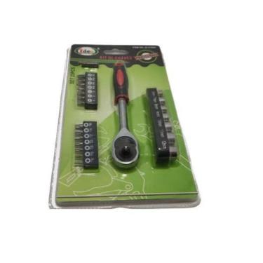 Imagem de Jogo De Chave Catraca 1/4 Sextavado + Bits Jogo 23 Peças