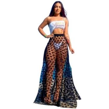 Imagem de Saída De Praia Longa Amarrar Pareô Babado Verão-Feminino