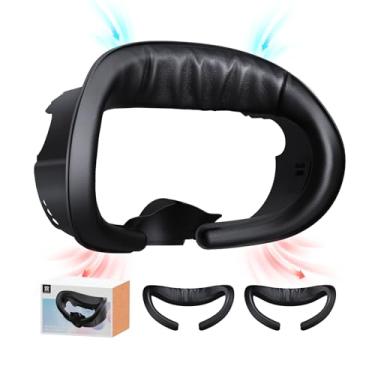 Imagem de UPOK Comfort Facial Interface for Meta Quest 3 | Leather 0.7 Inch Thicked Face Pad 2Pcs, Widly Cushion Reduce Pressure Points On Face, Light Blocker | Vent Grills Eliminates Lenses Fogging