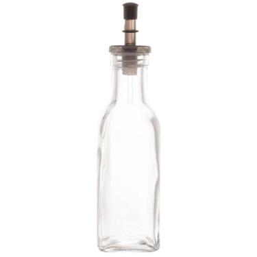 Imagem de Garrafa de Vidro para Azeite com Bico Dosador 200ml Lyor Frasco Tampa Preta Transparente