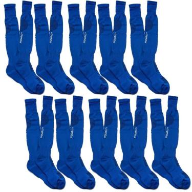 Imagem de Kit 10 Meião Futebol Infantil Azul Royal Matis Viii Penalty-Unissex