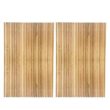 Imagem de Cabeceira Esmeralda Madeira Maciça Ripada 150 X 200cm Para Cama Queen Size Marrom