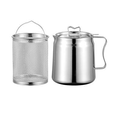 Imagem de Generic Pote para fritar, graxa para batatas fritas, fogão universal, filtros de óleo de aço inoxidável, recipiente de óleo para assar, cozinhar em casa,