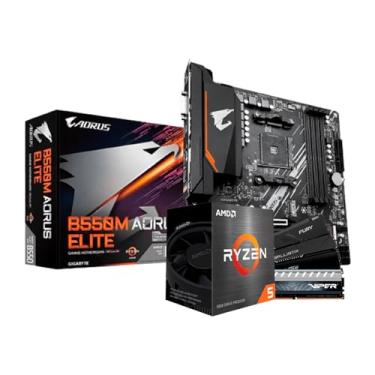 Imagem de Kit Upgrade AMD Ryzen 5 5600GT / Placa Mãe Gigabyte B550M Aorus Elite/Memória RAM 8GB DDR4 3200MHz