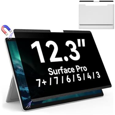 Imagem de Protetor de tela magnético de privacidade para Microsoft Surface Pro 7+/7/6/5/4/3-12,3 polegadas reutilizável Surface Pro 7 película antirreflexo, filtro de luz azul, escudo removível, protetor sem