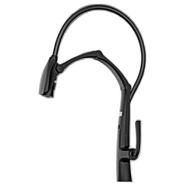 Imagem de Torneira de cozinha cinza de latão de luxo com pistola, indução inteligente, sucção magnética, design retrátil, torneira para pia fria e quente, preto fosco2