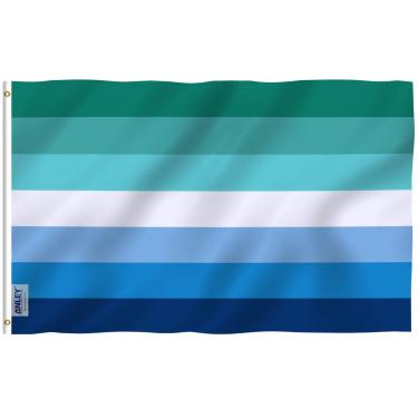 Imagem de Anley Fly Breeze 3x5 pés MLM Vincian Pride Flag - Cor vívida e prova de desbotamento - Cabeçalho de lona e costura dupla - Homens Loving Men Gay LGBT Flags Poliéster com ilhós de latão 3 X 5 Ft