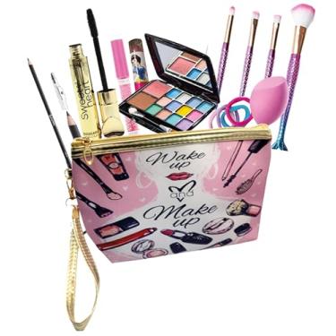Imagem de Maquiagem Kit Completo para Meninas, Jovens e Adultos, com Necessarie Feminina, Paleta de Sombras, Pincel de Maquiagem, Gloss Labial e mais Itens, Presente para Mulheres, Adolescentes, Kit Beleza, Maquiagem Infantil Juvenil Make Up CN4